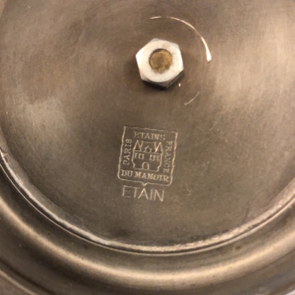 Vintage Etains Du Manior Paris pewter double holder tray - Picture 7 of 7